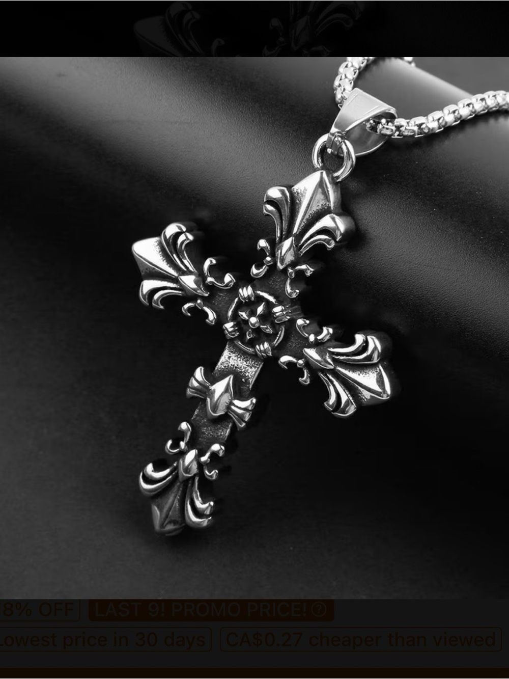 ⭐️ Silvertone #1 Cross Pendant Necklace